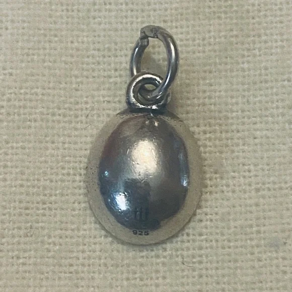 James Avery Retired Silver Anchor Oval Shadow Box Charm - Picture 2 of 2